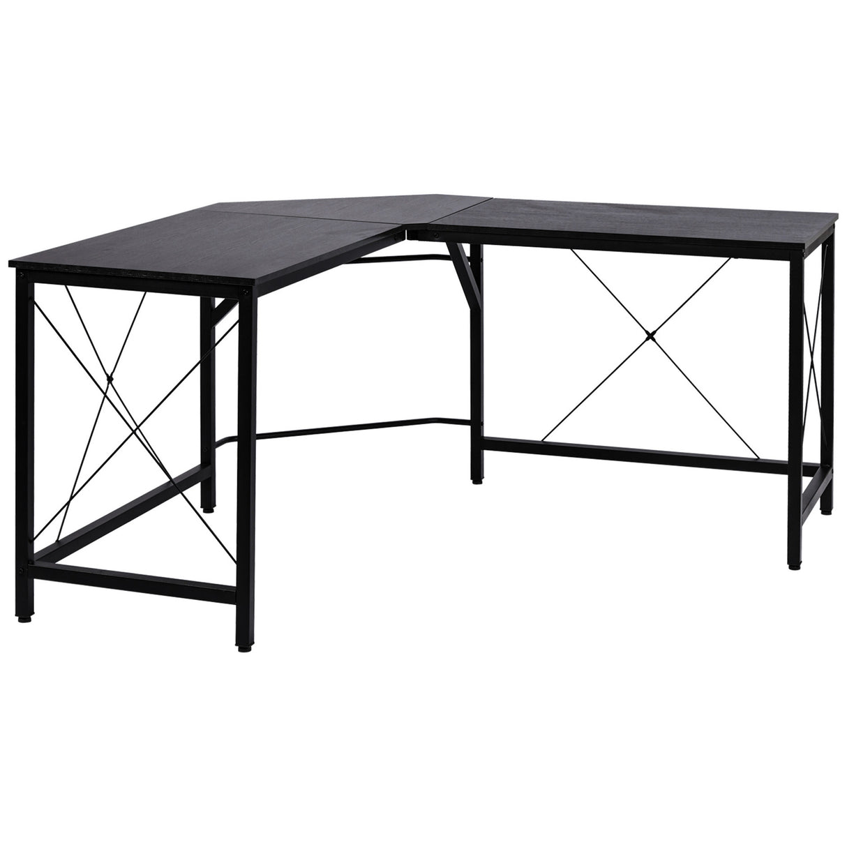 easycomfort easycomfort scrivania spaziosa nera e finitura in rovere perfetta postazione da lavoro per casa e ufficio a forma di l con soluzione angolare finitura in rovere 150x150x76cm nera ean 8054144134499