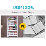 easycomfort easycomfort libreria da parete con 4 ripiani in legno bianco impermeabile carico massimo 30kg 59cm x 12cm x 113cm ean 8054111841955