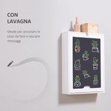 easycomfort easycomfort tavolo pieghevole da parete salvaspazio scrivania tavolo da pranzo con scaffali e lavagnetta 60x94 5x147cm ean 8054144130293