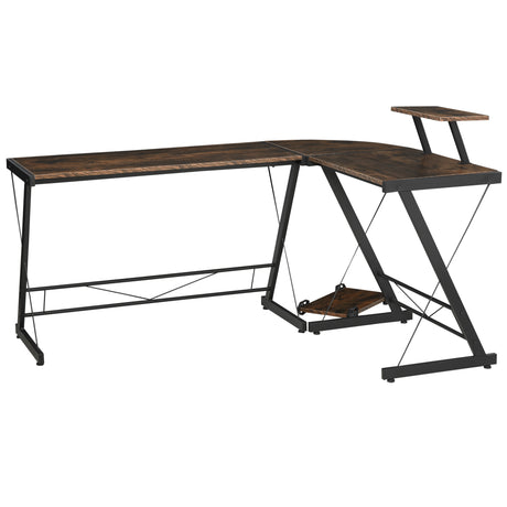 easycomfort easycomfort scrivania angolare reversibile per computer e pc in stile industriale per ufficio o camera in legno 155x115x91 5cm ean 8055776912721