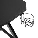 easycomfort easycomfort scrivania gaming con passacavi portabicchieri e gancio per cuffie nera ean 8054144130828