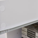 easycomfort easycomfort scrivania per computer compatta scrivania pc fisso in legno bianco con ripiano tastiera estraibile e mensole 104x48x95 5cm ean 8054144130675