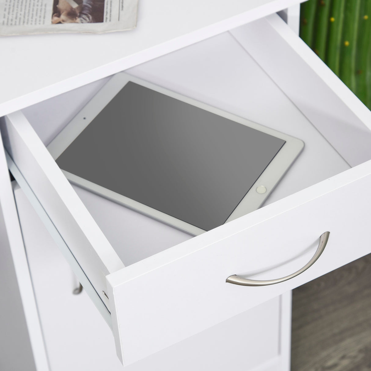 easycomfort easycomfort scrivania moderna per pc e computer con 2 cassetti e 1 armadietto scrivania con libreria salvaspazio per ufficio o camera in legno bianco ean 8054111847667