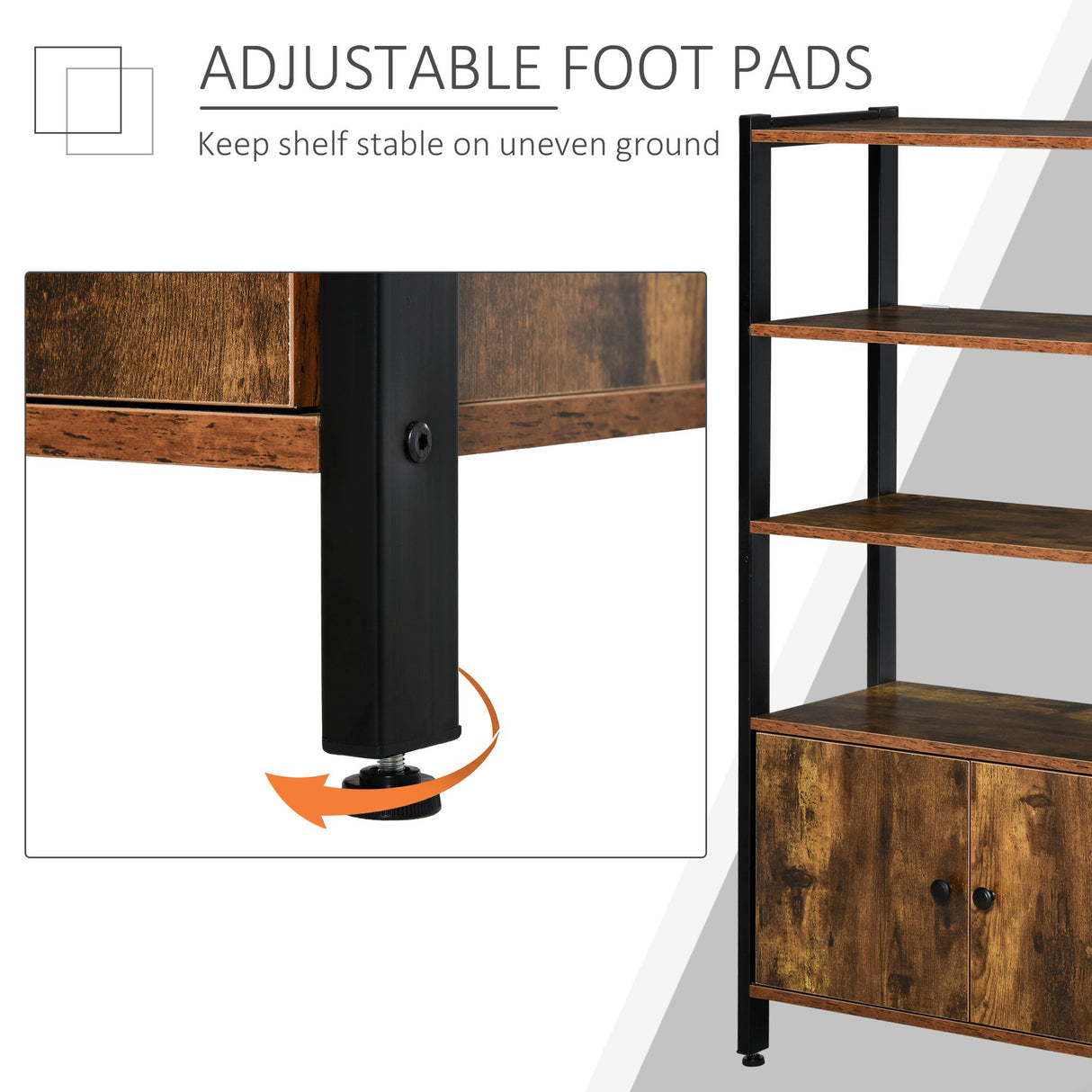 easycomfort easycomfort libreria moderna stile industriale 3 mensole e armadietto casa e ufficio ean 8054144132426