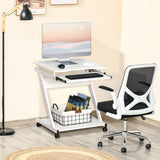 easycomfort easycomfort tavolo scrivania porta pc piano tastiera a scomparsa e 4 ruote bianco ean 8054111843423