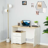 easycomfort easycomfort scrivania con cassettiera moderna in legno scrivania pc per camera e ufficio 110x55x75cm