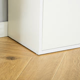 easycomfort easycomfort libreria moderna 4 ripiani con armadietto a 2 ante in legno 59x29x180cm bianca