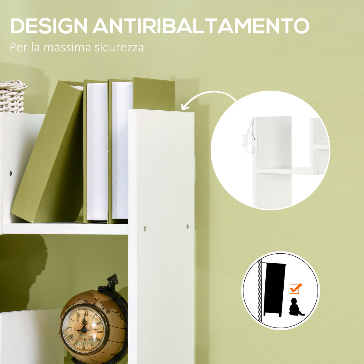 easycomfort easycomfort libreria moderna a 6 livelli con 11 scaffali aperti per studio e soggiorno 61x23x162 6 cm bianco