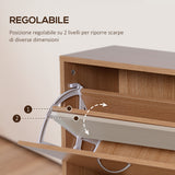 easycomfort easycomfort scarpiera salvaspazio capacita 24 ingresso e camera da letto legno 120x24x81cm