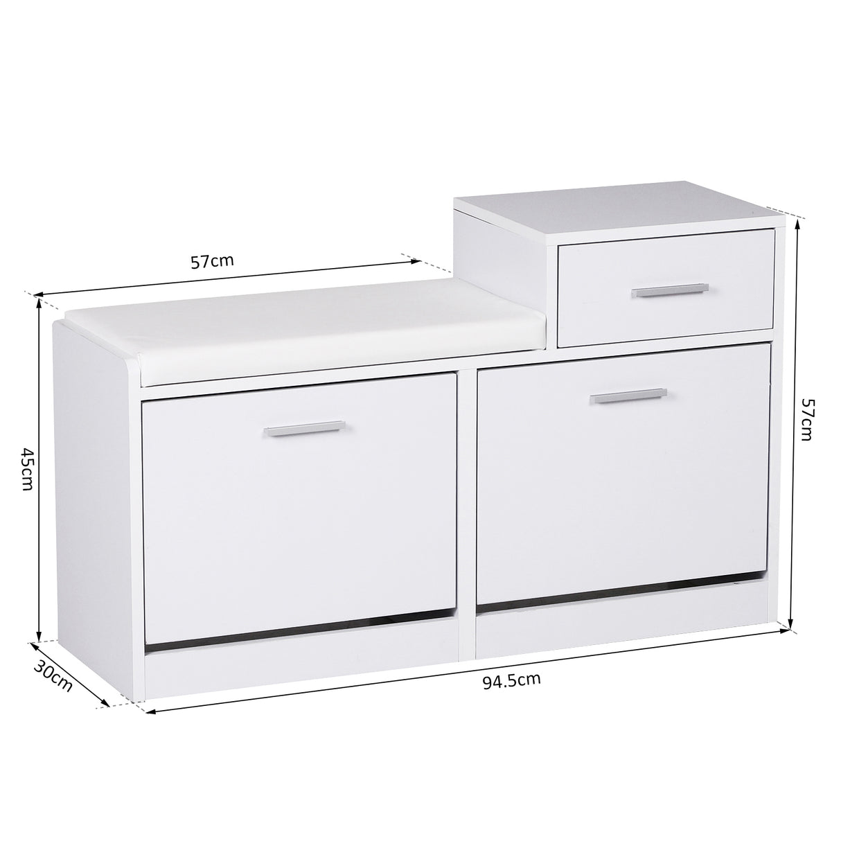 easycomfort easycomfort scarpiera portascarpe robusta design moderno 12 paia di scarpe sedile con cuscino da ingresso in legno truciolato 945 x 57 x 30 cm bianco ean 8054144131733