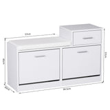 easycomfort easycomfort scarpiera portascarpe robusta design moderno 12 paia di scarpe sedile con cuscino da ingresso in legno truciolato 945 x 57 x 30 cm bianco ean 8054144131733