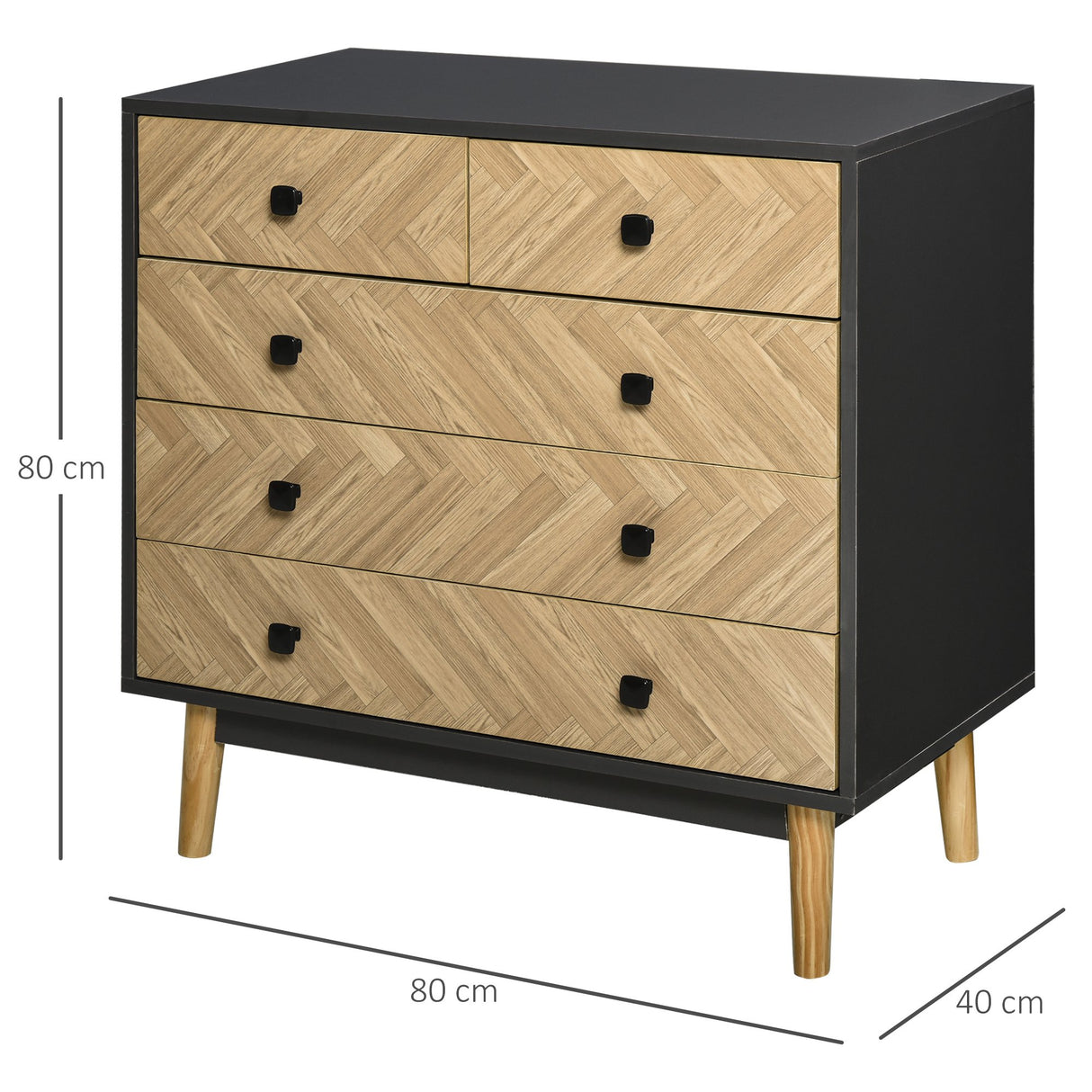 easycomfort easycomfort cassettiera per camera da letto con 5 cassetti in legno stile vintage industriale ean 8054111849449