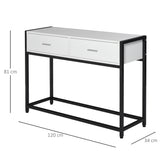 easycomfort easycomfort tavolo consolle per ingresso con 2 cassetti in legno bianco e metallo nero ean 8054144132648