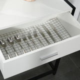 easycomfort easycomfort tavolo consolle per ingresso con 2 cassetti in legno bianco e metallo nero ean 8054144132648