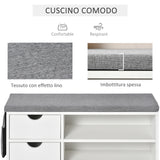 easycomfort easycomfort scarpiera salvaspazio panca scarpiera in legno mobile scarpiera da ingresso bianca 80 5x30 5x43 5cm