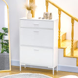 easycomfort easycomfort mobile scarpiera moderno per 12 paia di scarpe con 2 ante a ribalta e cassetto 76x26x110 cm bianco