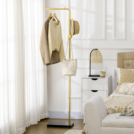 easycomfort easycomfort appendiabiti con 2 ganci per ingresso camera da letto e soggiorno in metallo e marmo 35x25x170 cm oro e nero