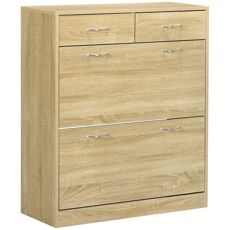 easycomfort easycomfort mobile scarpiera in truciolato con 2 ripiani interni regolabili e 2 cassetti 80x30x91 5 cm