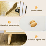 easycomfort easycomfort credenza moderna in truciolato e legno di pino con 3 cassetti e 2 armadietti a 2 livelli 90x32x80a cm
