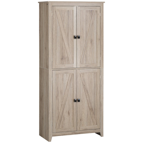 easycomfort easycomfort mobile cucina a 4 ante con mensole regolabili e base rialzata in legno 80x40x182cm