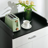easycomfort easycomfort mobiletto con cassetto e ripiano regolabile per cucina soggiorno e anticamera in mdf 60x40x90cm bianco e nero