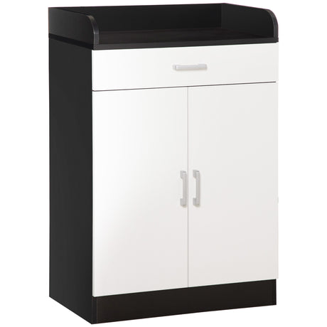 easycomfort easycomfort mobiletto con cassetto e ripiano regolabile per cucina soggiorno e anticamera in mdf 60x40x90cm bianco e nero