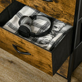 easycomfort easycomfort mobile cassettiera con 5 cassetti in tessuto pieghevoli stile industriale 83 5x29x87cm marrone