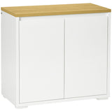 easycomfort easycomfort mobile multiuso con armadietto a 2 livelli in truciolato e ripiano regolabile 80x37x75cm