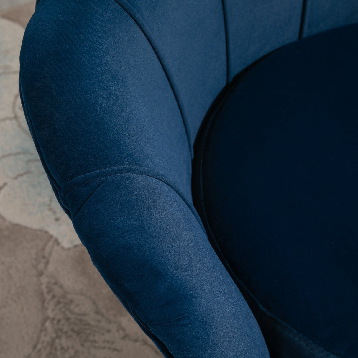 easycomfort easycomfort poltrona vintage di design in velluto blu poltroncina da camera con schienale alto 76x67x74cm