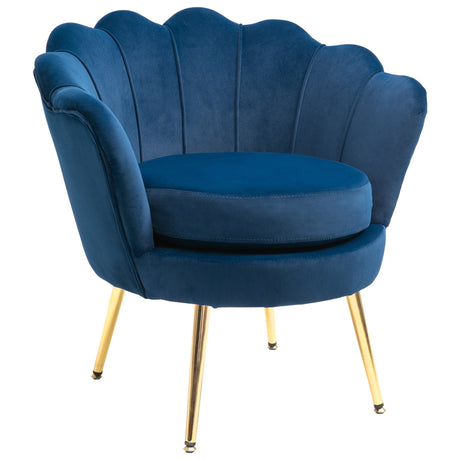 easycomfort easycomfort poltrona vintage di design in velluto blu poltroncina da camera con schienale alto 76x67x74cm