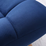 easycomfort easycomfort poltrona moderna e imbottita poltroncina da camera con seduta extra large in tessuto blu 71x85x84cm