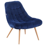 easycomfort easycomfort poltrona moderna e imbottita poltroncina da camera con seduta extra large in tessuto blu 71x85x84cm
