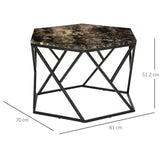 easycomfort easycomfort tavolino da salotto moderno con piano effetto marmo e struttura in mdf e acciaio 81x70x51 2 cm nero