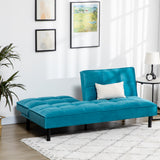 easycomfort easycomfort divano letto 3 posti con schienale reclinabile in velluto verde legno e acciaio