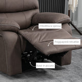 easycomfort easycomfort poltrona relax con reclinazione manuale e poggiapiedi 97x99x96cm marrone