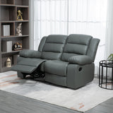 easycomfort easycomfort divano 2 posti reclinabile e imbottito con schienale diviso e poggiapiedi 168x98x102 cm grigio