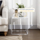 easycomfort easycomfort set 2 tavolini da caffe impilabili quadrati in acciaio bianco