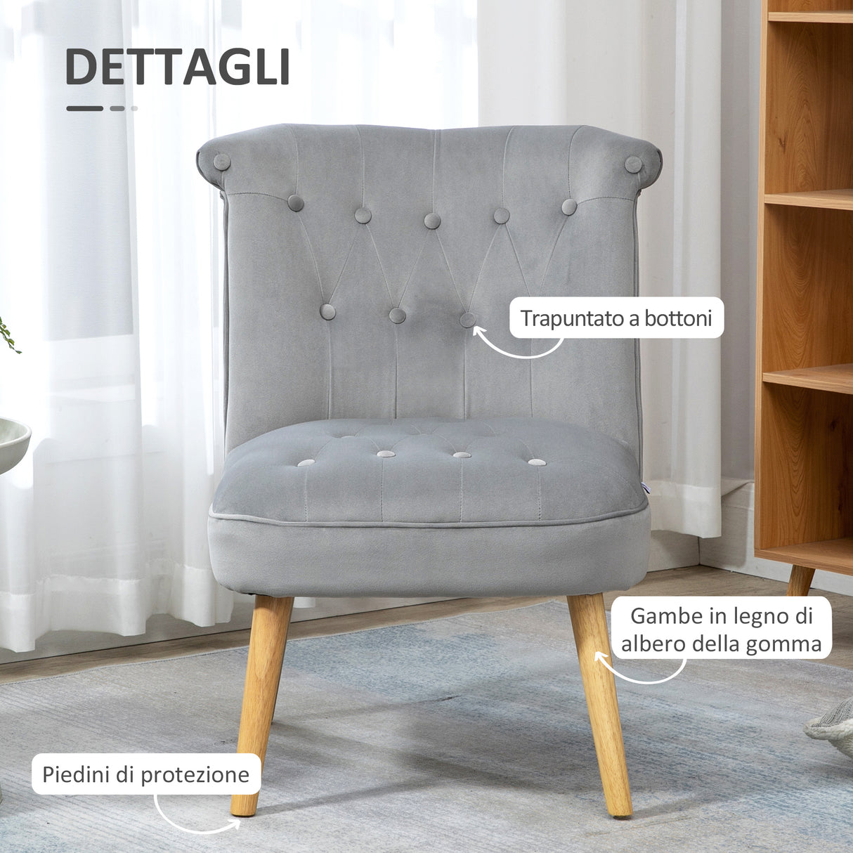 easycomfort easycomfort sedia moderna per soggiorno e sala da pranzo con seduta imbottita e tessuto vellutato 60x66x79 cm grigia