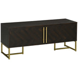 easycomfort easycomfort mobile porta tv fino a 55 con 2 armadietti in legno e metallo 120x39x50 cm marrone e oro