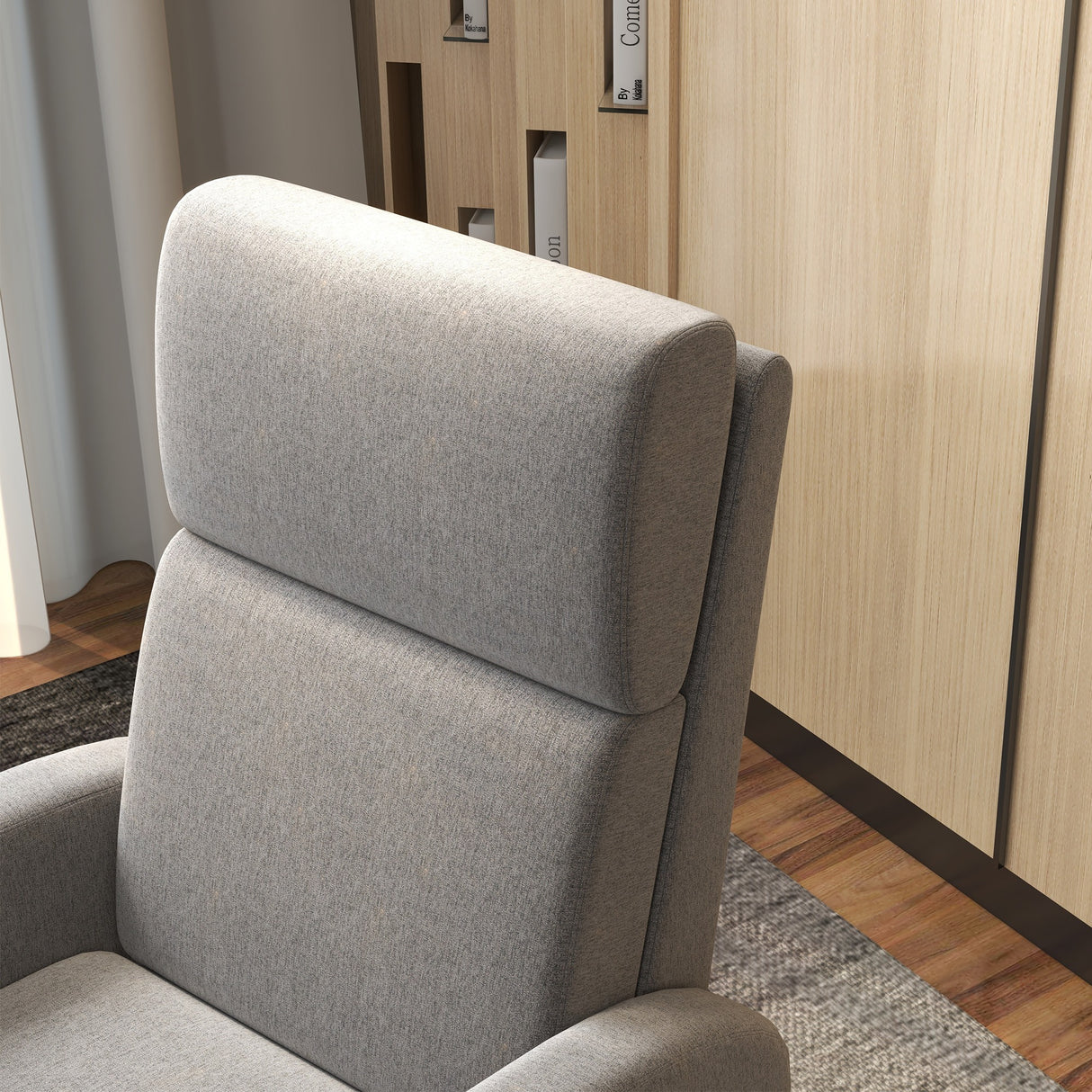 easycomfort easycomfort poltrona reclinabile 160 in tessuto effetto lino con braccioli quadrati 64x86x102 cm grigia