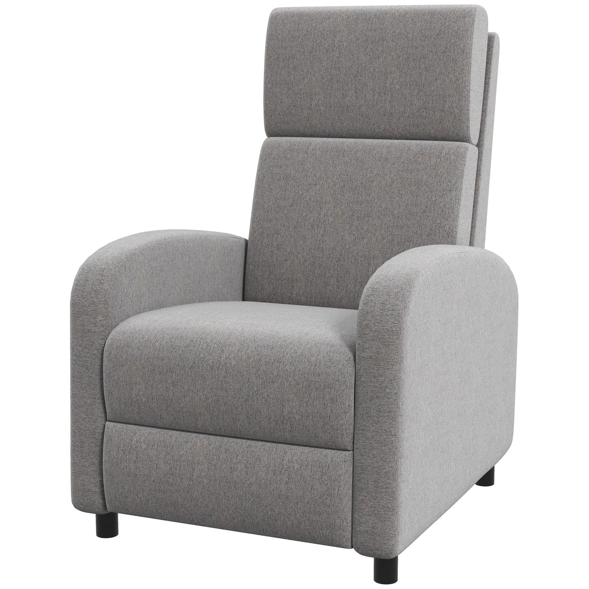 easycomfort easycomfort poltrona reclinabile 160 in tessuto effetto lino con braccioli quadrati 64x86x102 cm grigia