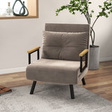 easycomfort easycomfort poltrona letto imbottita 3 in 1 con schienale reclinabile in 5 posizioni e cuscino 63x73x81 cm grigio