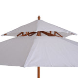 easycomfort easycomfort ombrellone da giardino terrazzo in legno con doppio tetto impermeabile crema 2.7 2.6m