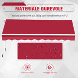 easycomfort easycomfort tenda da sole per esterno avvolgibile a parete impermeabile in poliestere rosso bordeaux 3x2.5m