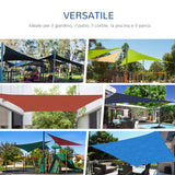 easycomfort tenda da sole vela ombreggiante triangolare 5x5x5m anti uv e traspirante in hdpe bianca e blu