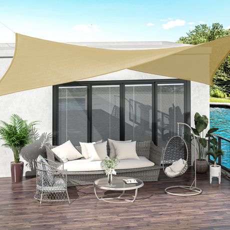 easycomfort vela ombreggiante rettangolare 4x3 m beige in hdpe con accessori e borsa da viaggio inclusi