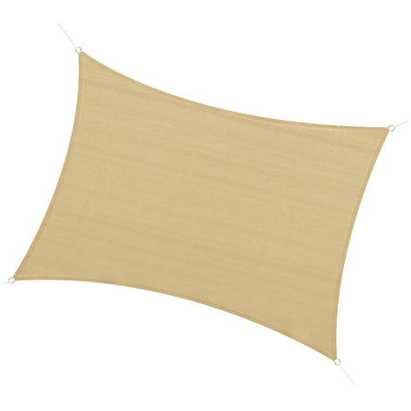easycomfort vela ombreggiante rettangolare 4x3 m beige in hdpe con accessori e borsa da viaggio inclusi