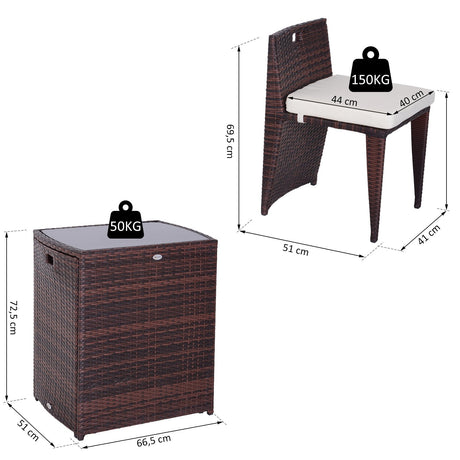 easycomfort easycomfort set mobili da giardino in rattan e ferro 3 pz set di tavolino e sedia con cuscino marrone e nero