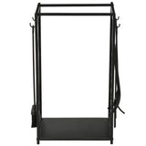 easycomfort easycomfort potalegna per camino in acciaio nero e antiruggine con accessori 46 x 29 x 70cm