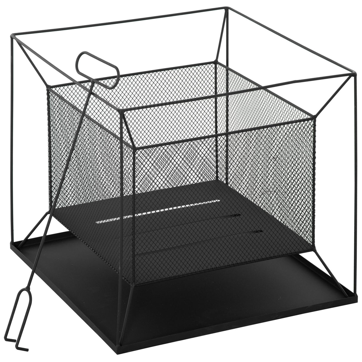 easycomfort braciere da giardino a legna portatile con attizzatoio 45x45x43cm nero